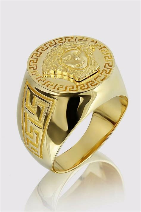 versace mens gold ring|men versace rings 14k gold.